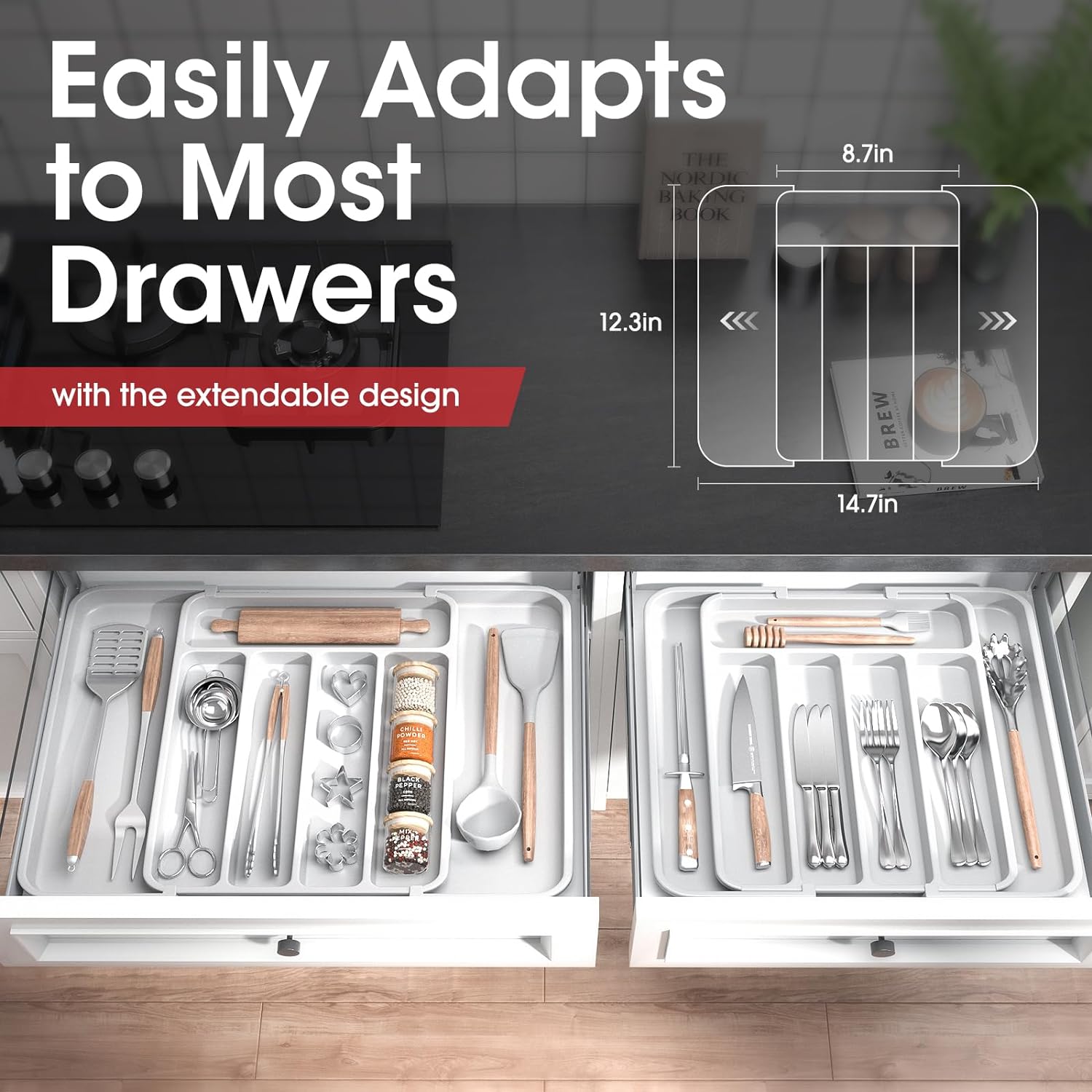 Silverware Organizer, Expandable Kitchen Drawer Organizer, Adjustable Utensil Organizer, Cutlery Drawer Organizer, Multipurpose Kitchen Organizer Silverware Organizer, Expandable Kitchen Drawer Organizer, Adjustable Utensil Organizer, Cutlery Drawer Organizer, Multipurpose Kitchen Organizer